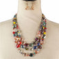 Crystal Beads 3 Layerd Necklace Set