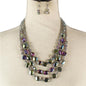 Crystal Beads 3 Layerd Necklace Set