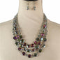 Crystal Beads 3 Layerd Necklace Set