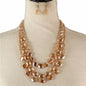 Crystal Beads 3 Layerd Necklace Set