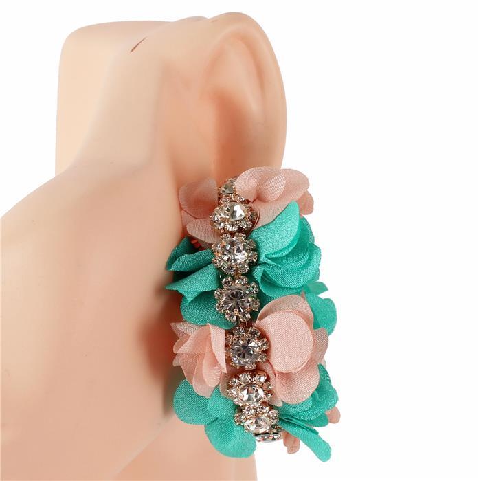 Fashion Crystal Flower Hoop Earring