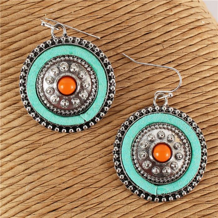 Metal Turquoise Stone Earring