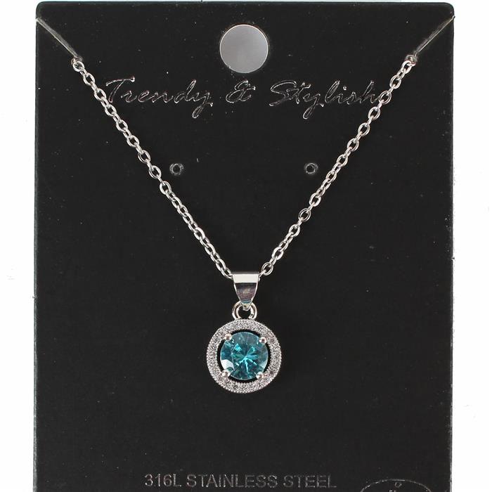 CZ Stainless Steel Necklace