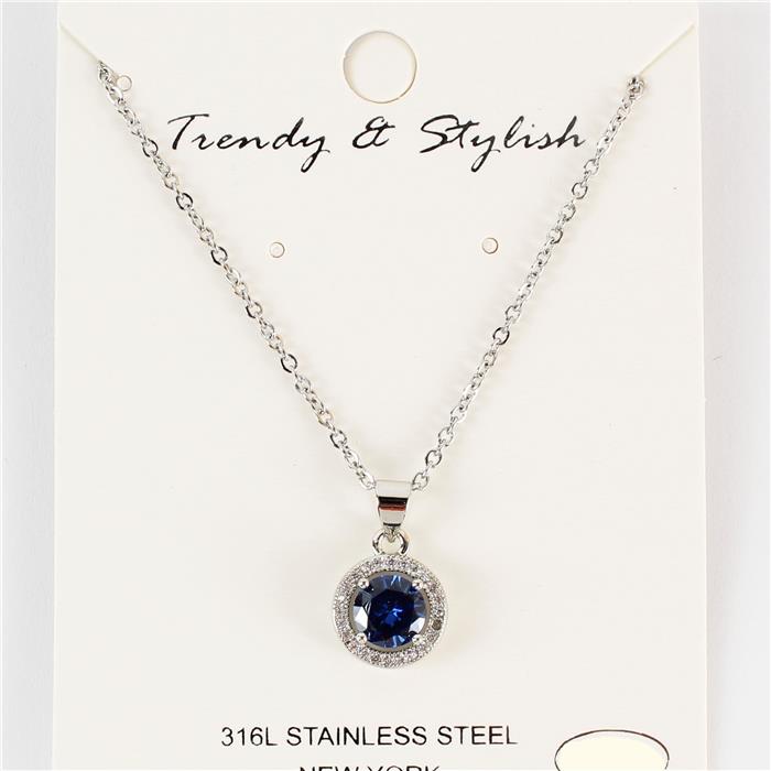 CZ Stainless Steel Necklace