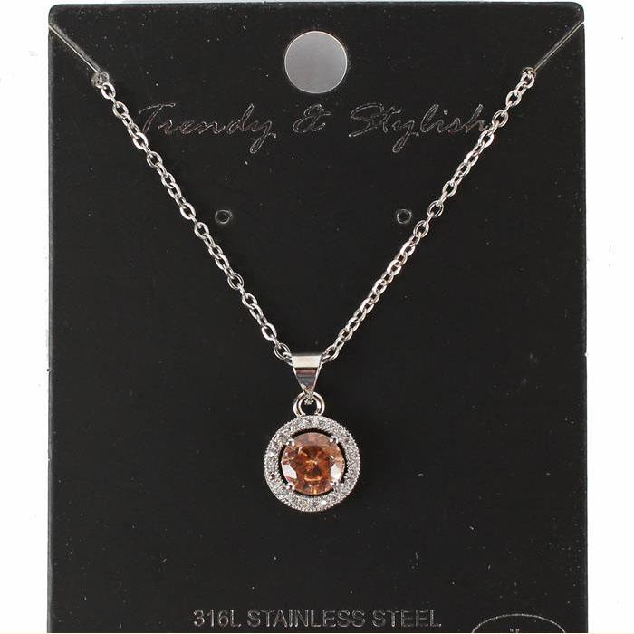 CZ Stainless Steel Necklace