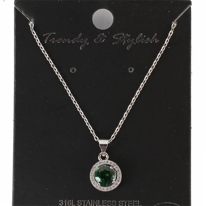 CZ Stainless Steel Necklace