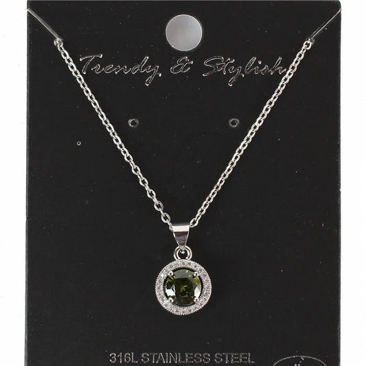 CZ Stainless Steel Necklace