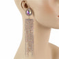 Rhinestones Fringes Long Earring