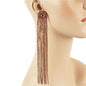 Rhinestones Fringes Long Earring