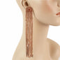 Rhinestones Fringes Long Earring