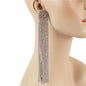 Rhinestones Fringes Long Earring