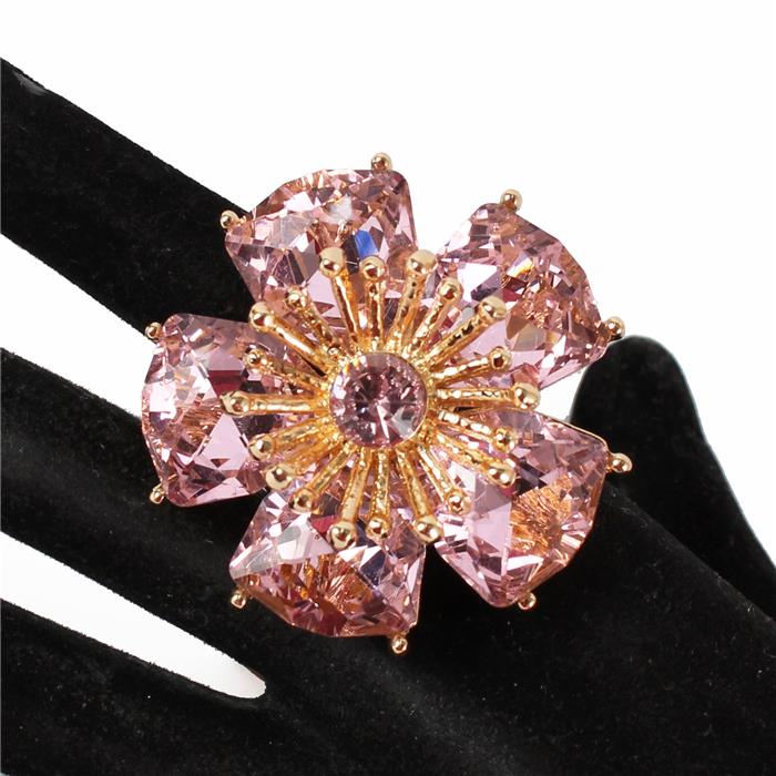 Crystal Big Flower Stretch Ring