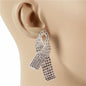 Rhinestones Breast Cancer Ribbon Earring