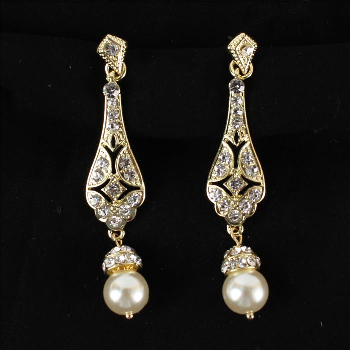 Pearl Crystal Chandelier Earring