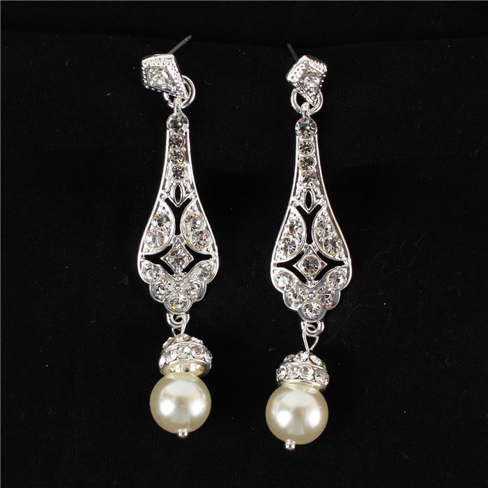 Pearl Crystal Chandelier Earring