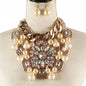 Crystal Pearl Chunky Necklace Set