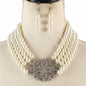 Crystal Pearl Necklace Set