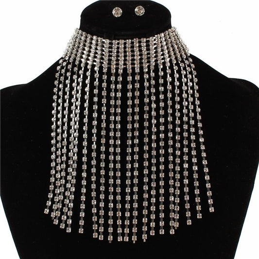 7 Line Rhinestones Choker Set