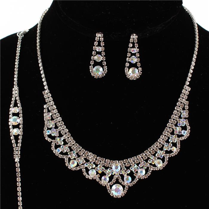 Rhinestones 3 pc Necklace Set