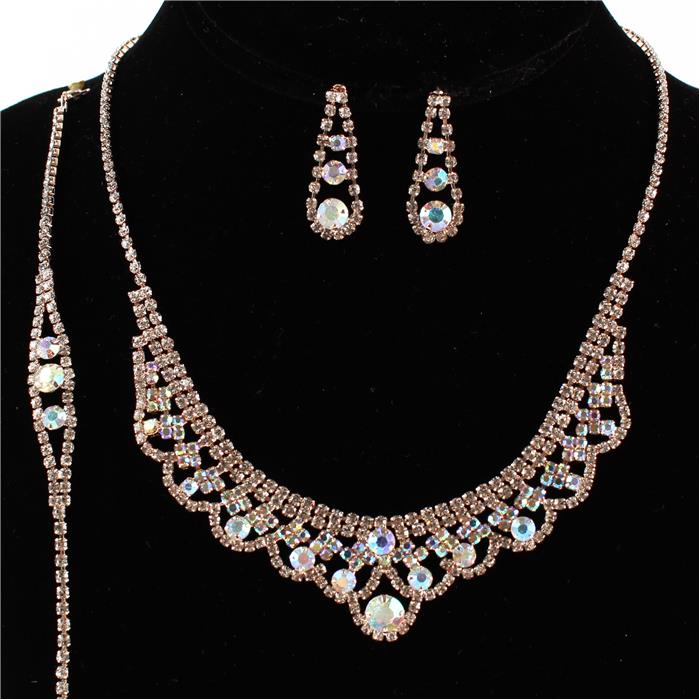 Rhinestones 3 pc Necklace Set