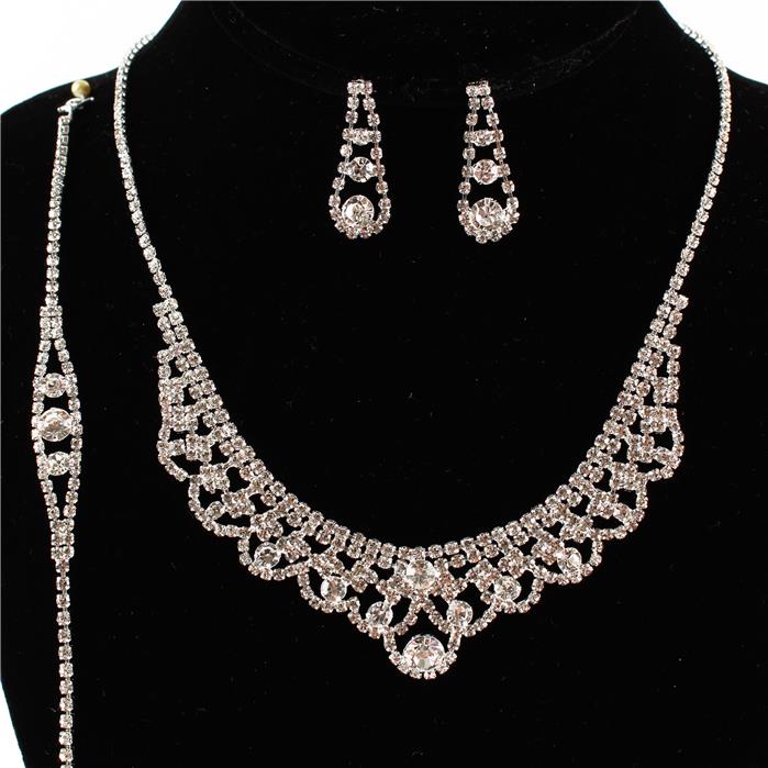 Rhinestones 3 pc Necklace Set