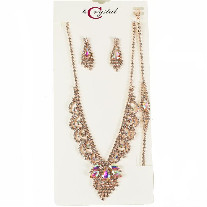 Rhinestones 3 pc Necklace Set