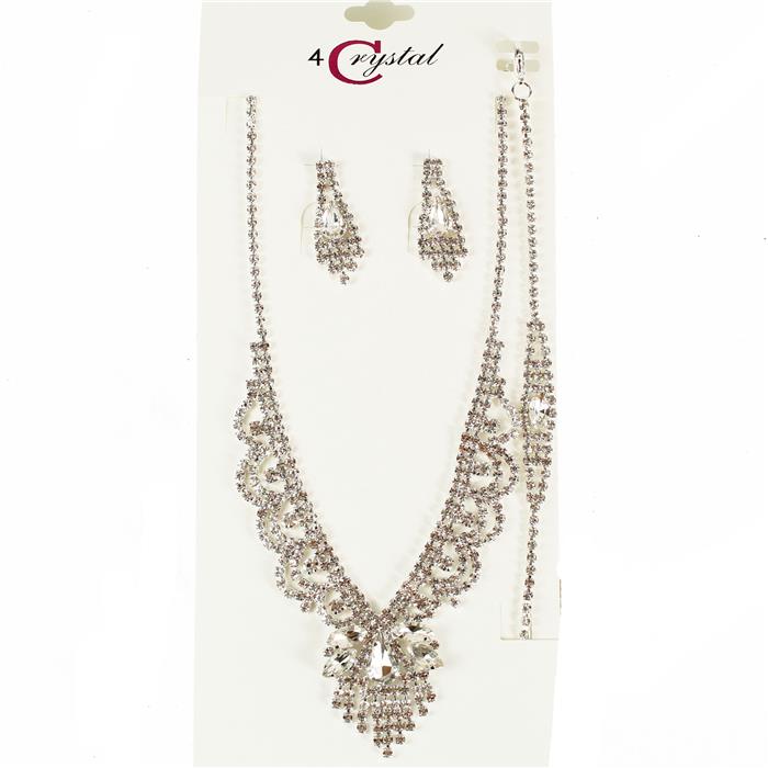 Rhinestones 3 pc Necklace Set