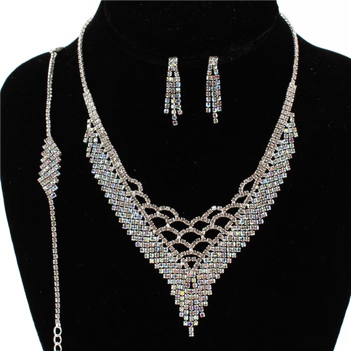 Rhinestones 3 pc Necklace Set