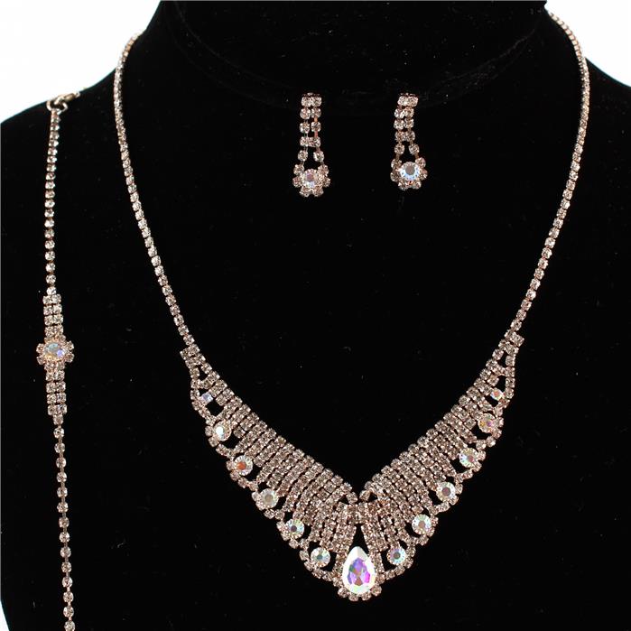 Rhinestones 3 pc Necklace Set