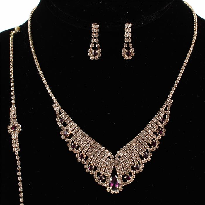 Rhinestones 3 pc Necklace Set