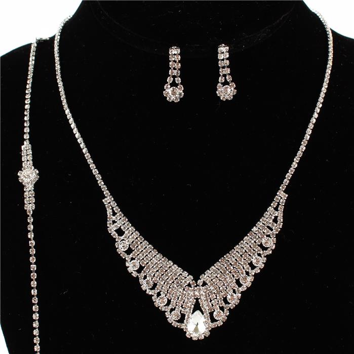 Rhinestones 3 pc Necklace Set