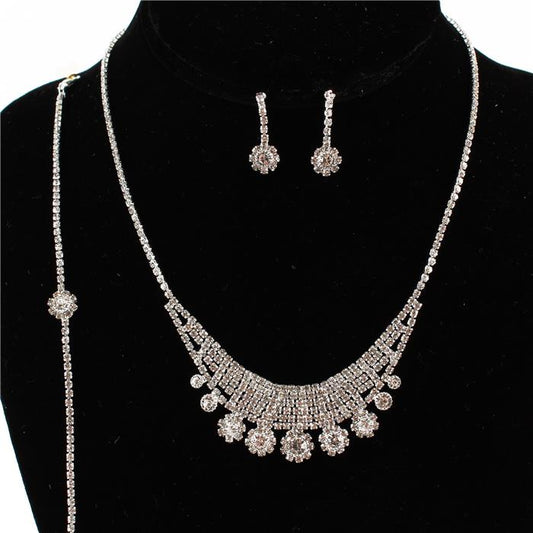 Rhinestones 3 pc Necklace Set