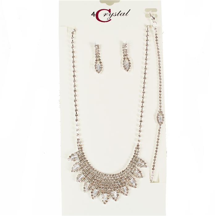 Rhinestones 3 pc Necklace Set