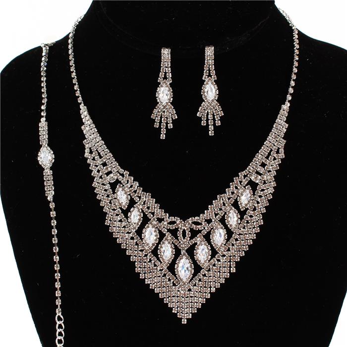 Rhinestones 3 pc Necklace Set