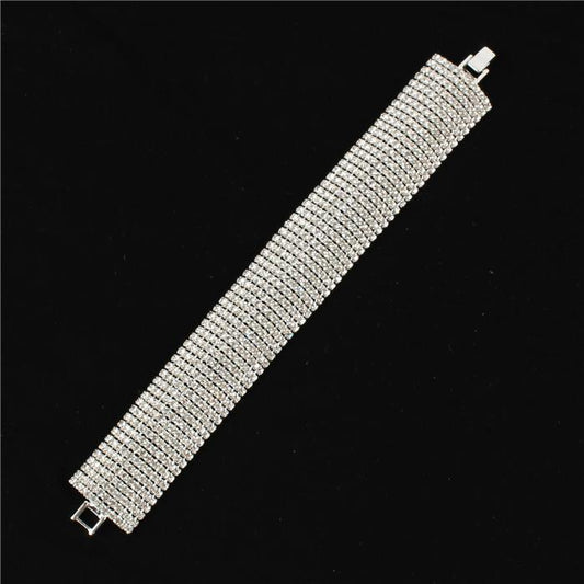 11 Lines Rhinestones Casting Bracelet