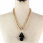 Fashion Crystal Tear Drop Charm Necklace Set