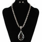 Fashion Crystal Tear Drop Charm Necklace Set