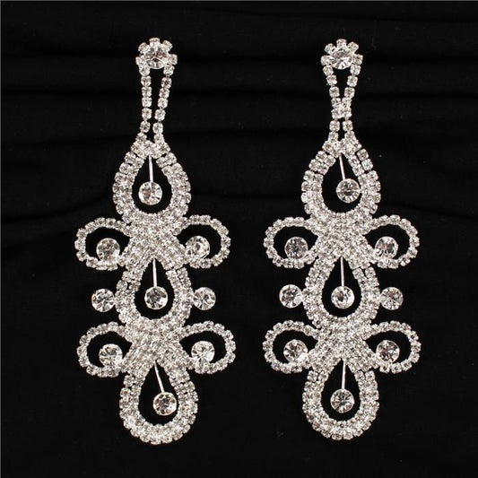 Rhinestones Long Earring