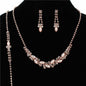 3 PC Rhinestones Pearl Necklace Set