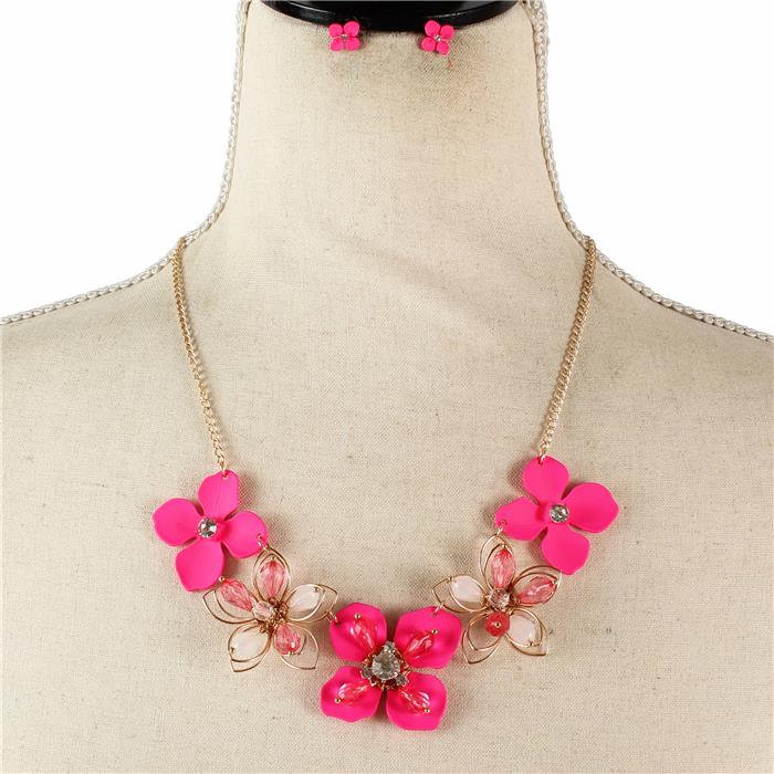 Fashion Flower Necklace Set