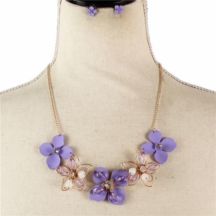 Fashion Flower Necklace Set