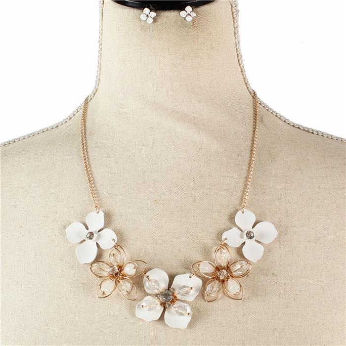 Fashion Flower Necklace Set