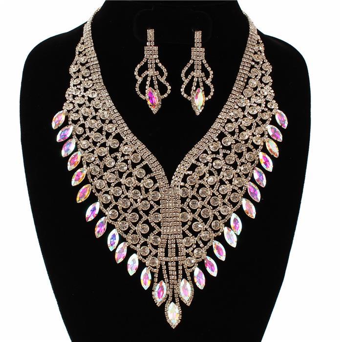 Rhinestones Crystal  Necklace Set