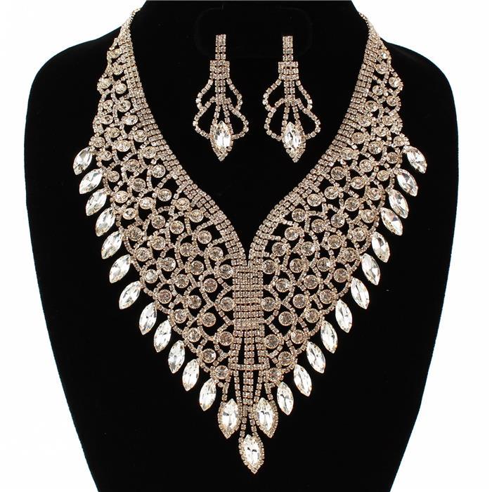 Rhinestones Crystal  Necklace Set