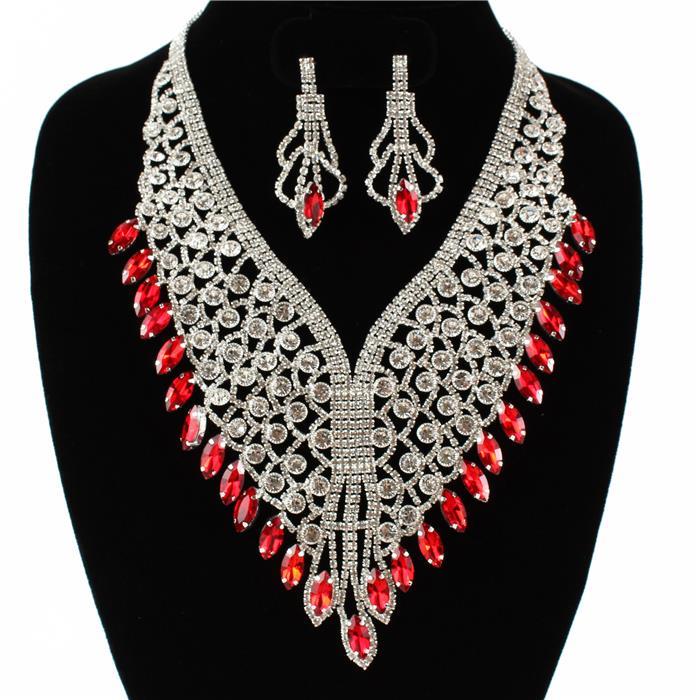 Rhinestones Crystal  Necklace Set