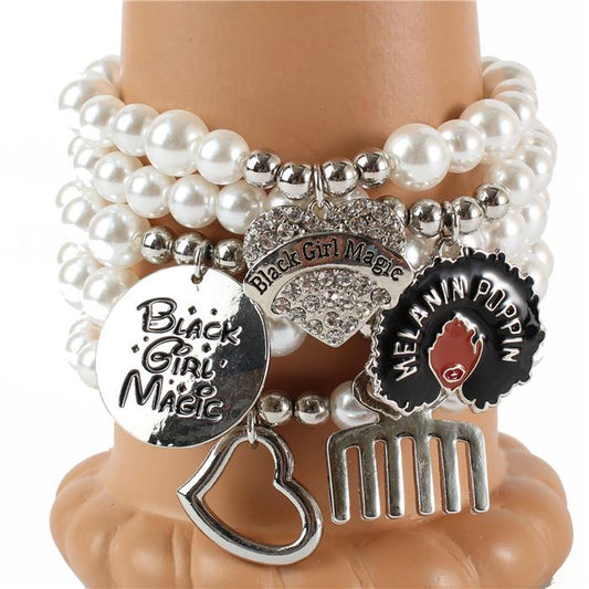 BLACK GIRL MAGIC  Charm Stretch Bracelet