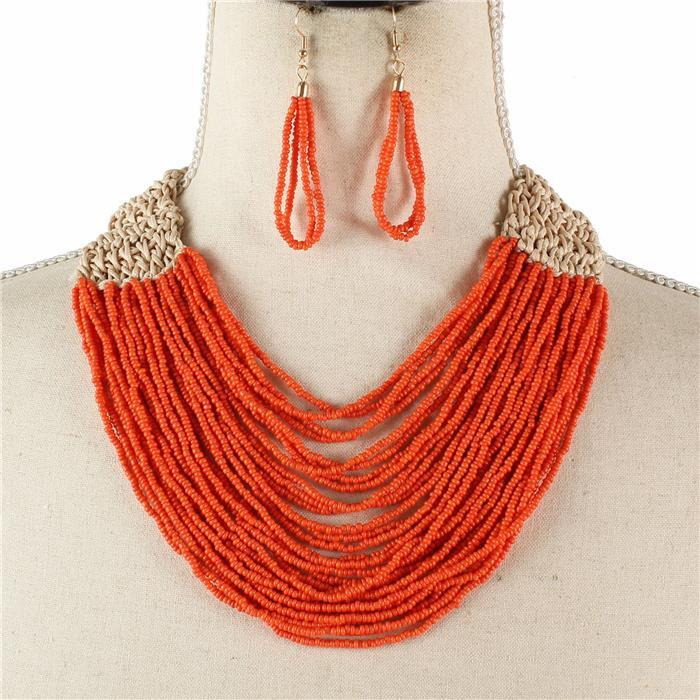 Fashion Bead Multilayereds Necklace Set