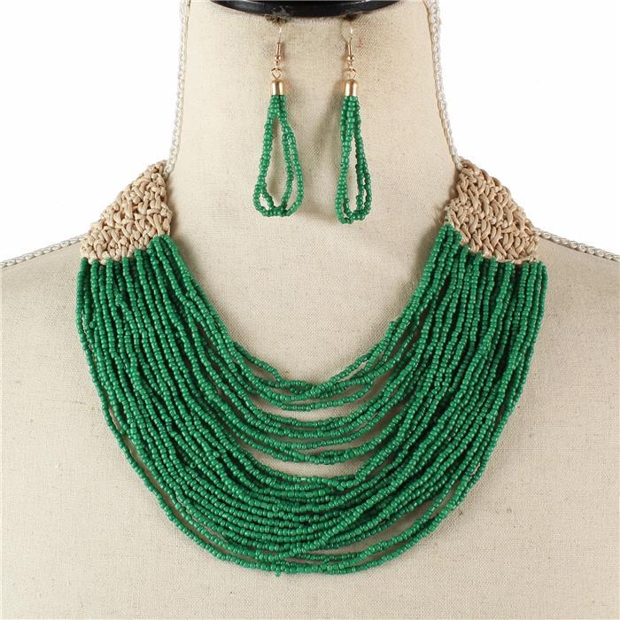 Fashion Bead Multilayereds Necklace Set