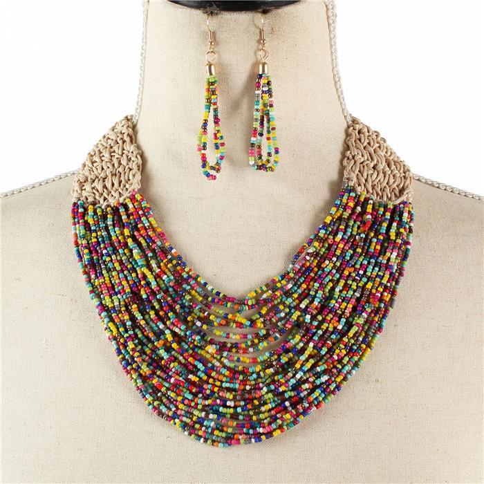 Fashion Bead Multilayereds Necklace Set