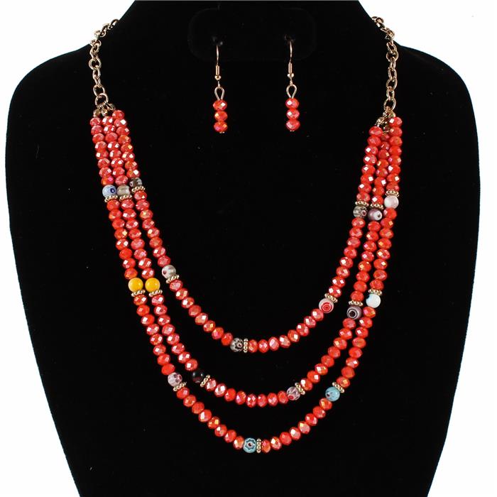 Fashion Bead Multilayereds Necklace Set